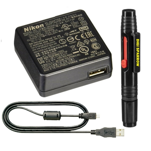 Camera Charger NIK0N EH-73P Charging AC Power Adapter for Select NIK0N DL and COOLPIX Cameras (UC-E21 USB Cable Included)