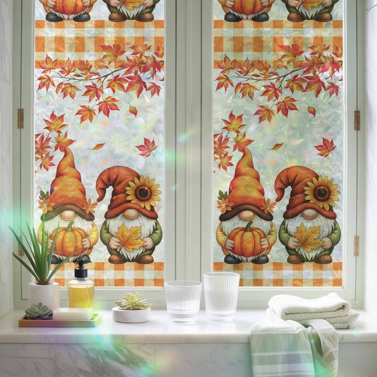 Thanksgiving Gnome Sunflower Window Privacy Film,Heat Control Sun ...