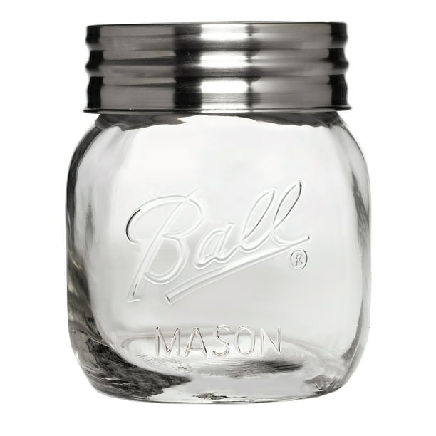 Ball Extra Wide Halfgallon Decorative Mason Jar with Metal Lid, Clear