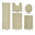thumbnail image 2 of Better Trends Bath Rugs 5 Piece Set 100% Cotton Soft U-Shaped Toilet Mat Water Absorbent Reversible Machine Washable for Bathroom Decor Toilet Base Contour, Lid Cover Sand Lux Collection, 2 of 4