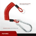 thumbnail image 2 of Nilight Breakaway Trailer Cable Heavy Duty Stainless Steel Spring Towing Coiled Wire Extend to 4FT Safety Straps Ground Clip Replacement for RV Camper Boat Vehicle, 2 of 9