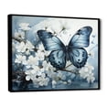 thumbnail image 2 of Designart "Butterfly Reflection Blue White" Animals Floater Framed Wall Decor, 2 of 7