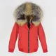 thumbnail image 4 of Parkas de invierno de alta gama de nuevo diseño para mujer, prendas de vestir exteriores de diseño corto informal, chaquetas de plumón con capucha y gran decoración de piel, 4 of 4