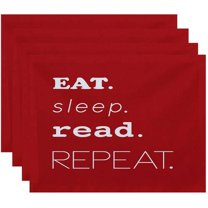 Simply Daisy 18" x 14" My Mantra Word Print Placemats, Set of 4