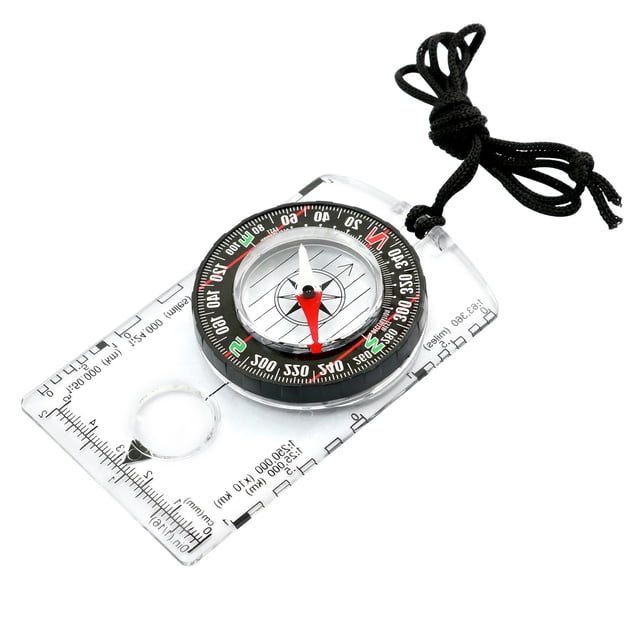 Visland Multifunctional Orienteering Compass with Lanyard High Accurate Compact Size Portable Magnifying Glass Professional Compass Camping Gear