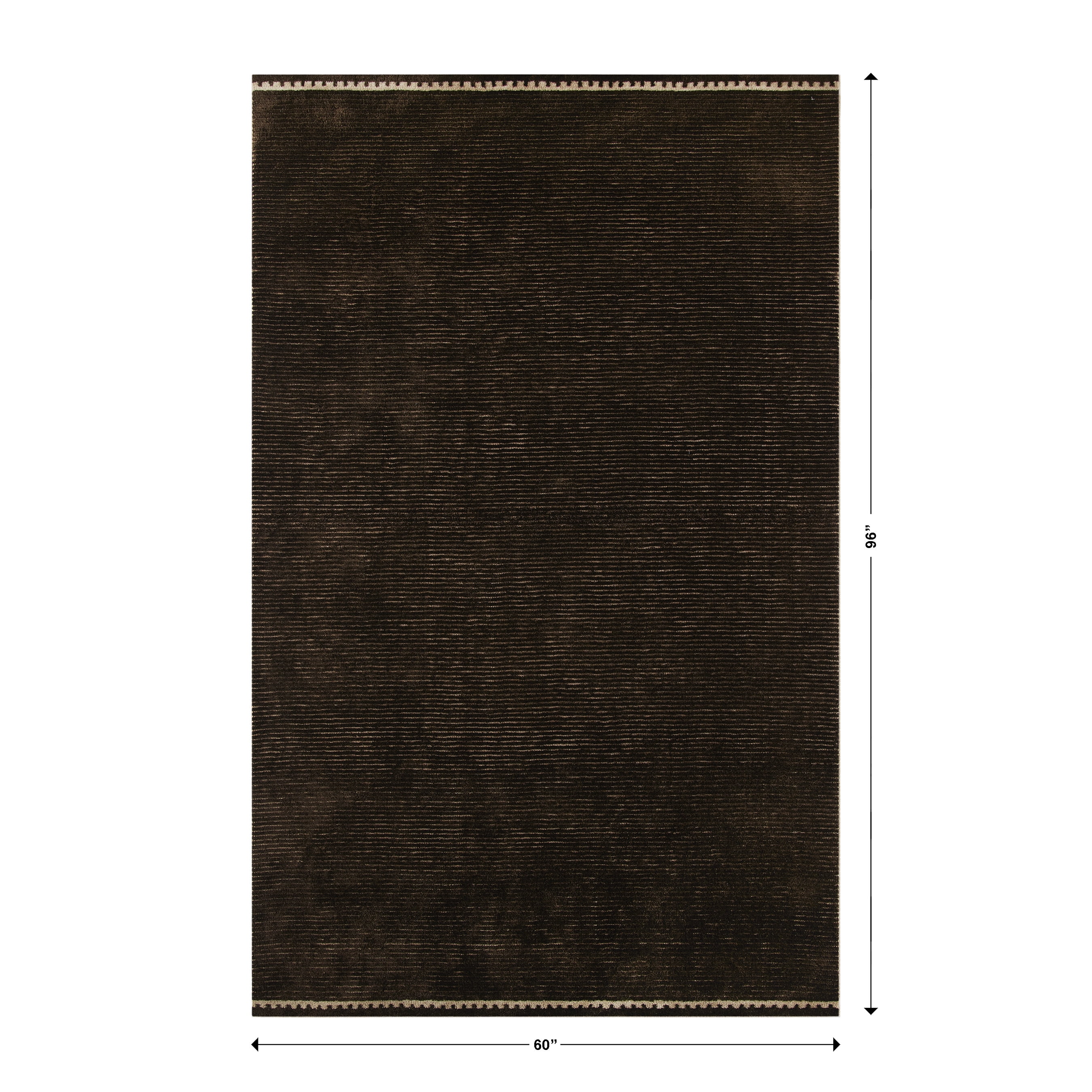 Better Homes & Gardens Chocolate Brown Coleman Tonal Hem 5' x 8' Area Rug