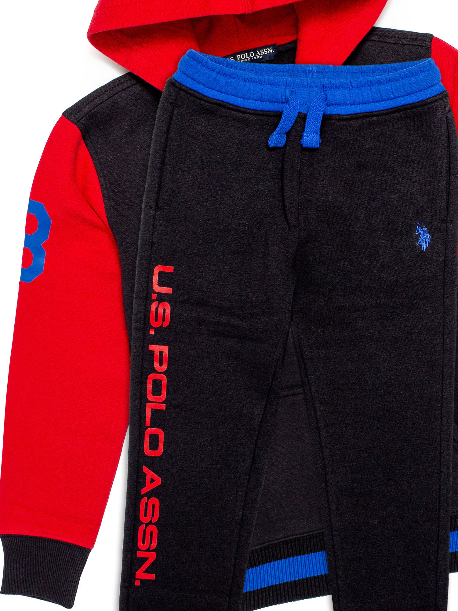 U.S. Polo Boys Fleece Colorblock Zip up Hoodie & Sweatpant Set , 2-Pack, Sizes 4-18 - image 2 of 6