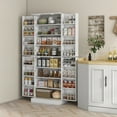 thumbnail image 3 of HOMCOM 65" Kitchen Pantry Cabinet with Adjustable Shelves Spick Racks White, 3 of 9