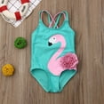 thumbnail image 4 of Douhoow 0-4Y Kids Baby Girl Swimwear One Piece Flamingo Swimsuit Sleeveless Bathing Suit, 4 of 7