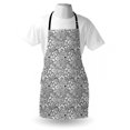 thumbnail image 3 of Ethnic Apron Tribal Henna Tattoo Design Monochrome Asian Cultures Inspirations Floral Elements, Unisex Kitchen Bib Apron with Adjustable Neck for Cooking Baking Gardening, Black White, by Ambesonne, 3 of 3