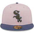 thumbnail image 2 of Men's New Era Pink/Blue Chicago White Sox  Olive Undervisor 59FIFTY Fitted Hat, 2 of 6