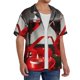 thumbnail image 2 of Balery Red Wine Rose Camisa Casual de Manga Corta con Botones para Hombre, Texturizada, Estilo Cubano, para Playa, Verano-Medium, 2 of 5