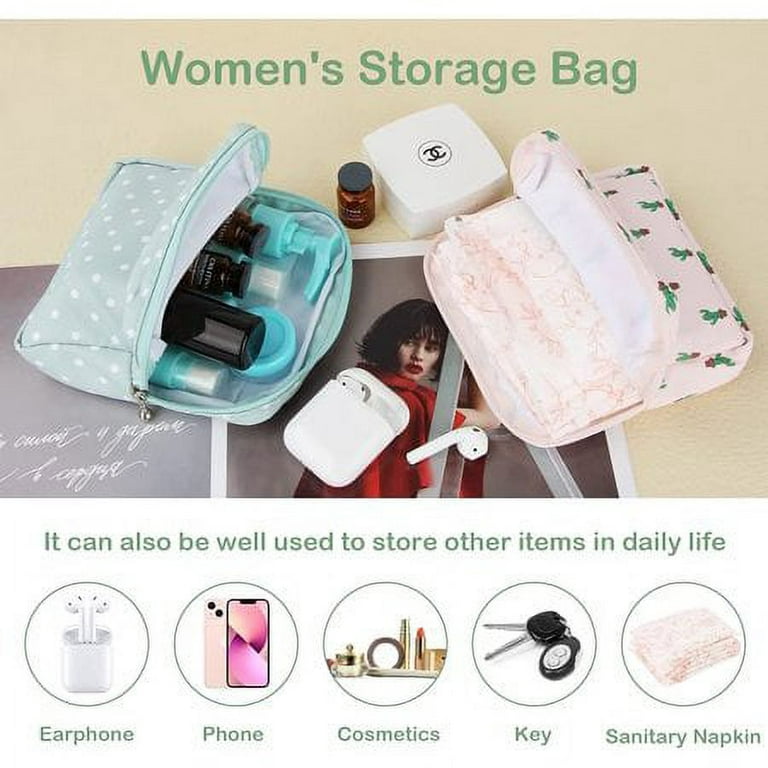 Mini Storage Bag Women Napkin Tampon Bags Credit Card Holder Pouch  Cosmetics Coin Purse Earphone Organizer