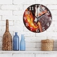 thumbnail image 3 of Coolnut Wolf Fire Print Wall Clock Round Vintage Silent Non Ticking Battery Operated Accurate Arabic Numerals Design for Home Kitchen Living Room Bedroom 10 Inch Home Decor, 3 of 5