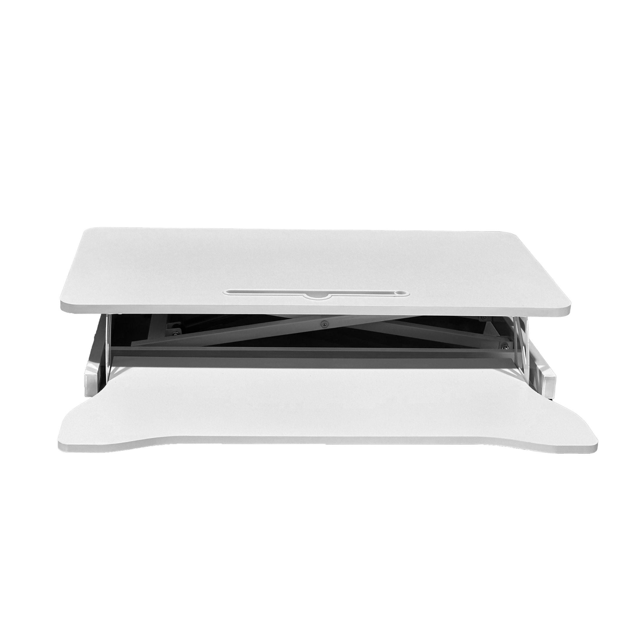 GDF Studio 32" Standing Desk Converter, Height Adjustable Sit-to-Stand Riser for Dual Monitors and Laptops, White