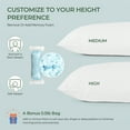 thumbnail image 3 of Shredded Memory Foam Pillow for Sleeping, Soft Adjustable Bed Pillows with Washable Bamboo Pillow Cover for Back & Side Sleepers, CertiPUR-US (Queen), 3 of 7