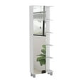 thumbnail image 7 of JERFIT Modern Linen Cabinet with Mirror Door, White Storage Organizer with Adjustable Shelves for Bedroom, Living Room, Entryway, 7 of 7