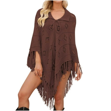 Hvyesh Womens Swimsuit Cover Up Crochet Bikini Coverups Summer Beach Bathing Suit Hollow Out Tassel Dress