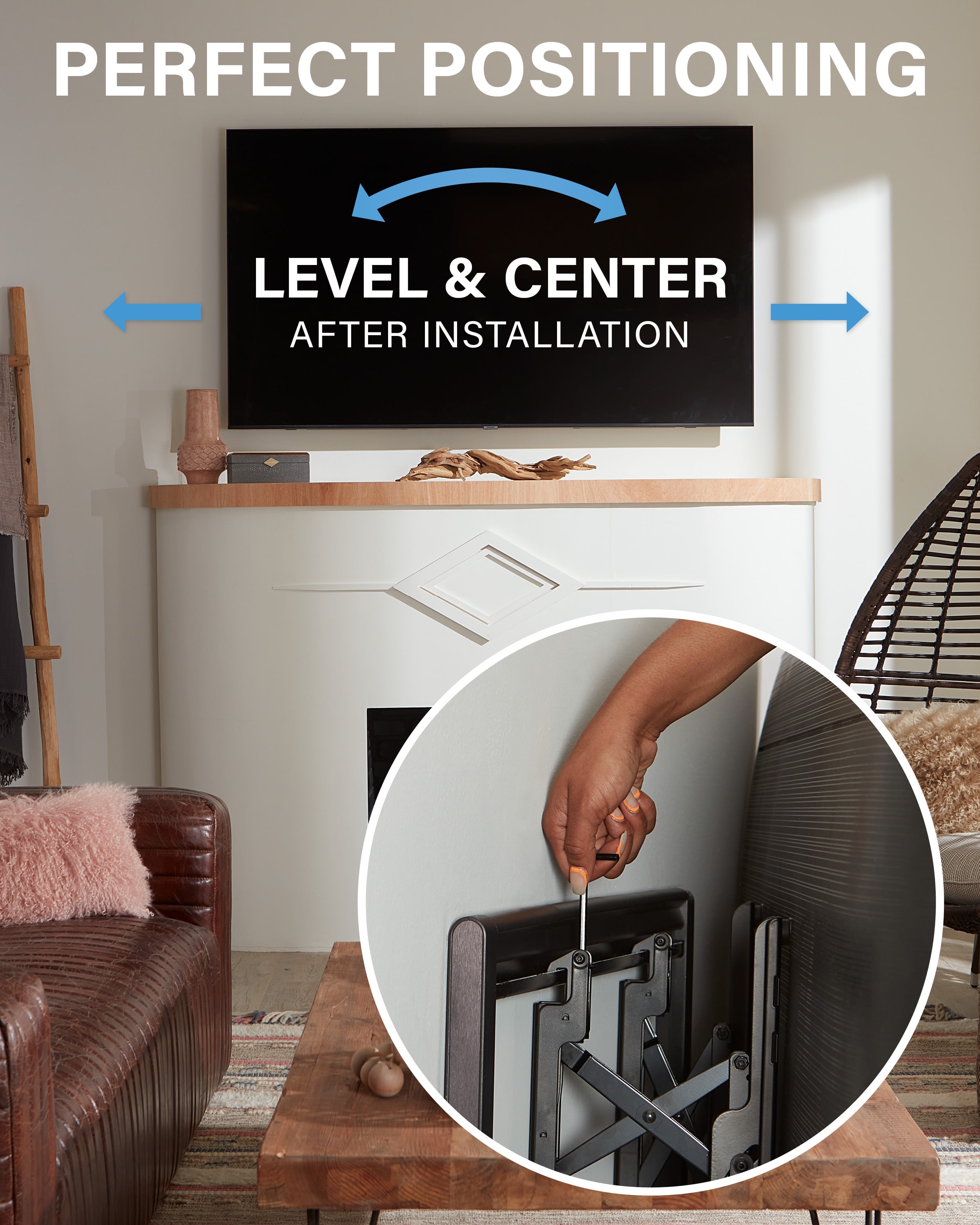 SANUS Tilting TV Wall Mount for 42" to 90" TVs - Universal TV Bracket w/ 12 deg Tilt - DIY Install w/ Included Hardware
