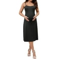 thumbnail image 2 of INSPIRE CHIC Vestido de Maternidad de 2 Piezas para Mujeres con Malla y Costura Lateral Ajustada para Invitadas de Boda, Fiesta de Cóctel y Embarazo, Color Azul Floral, 2 of 6