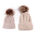 thumbnail image 5 of URMAGIC 2PCS Parent-Child Hat-Mother Daughter Son Winter Warm Knit Hat with Pom Pom, 5 of 5