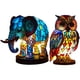 thumbnail image 1 of Lámpara de vidrieras 2 uds lámpara de vitral única elefante búho vidriera luz de noche portátil, 1 of 9