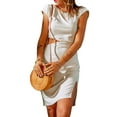 thumbnail image 4 of SAYOO Vestido de mujer de manga corta con cuello redondo y corte ajustado de verano SAYOO  Moda, 4 of 6