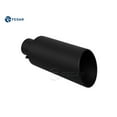 thumbnail image 2 of Fedar Black 4 inch Inlet 7 Outlet 18 Long Rolled End Angle Cut Exhaust Tip Tail Pipe, 2 of 4
