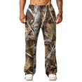 thumbnail image 4 of Havenx Camo Sweat Pants for Men Wide Leg Dry Leaf Print Elastic Waist Pants with Pockets Open Bottom Camouflage Trousers Athletic Jogger Workout Casual Fashion Streetwear,Camel 3XL, 4 of 7