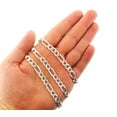 thumbnail image 4 of Solid Sterling Silver Figaro Link Diamond-Cut Pave .925 ITProLux Necklace Chains 3MM - 10.5MM, 16" - 30", Silver Chain for Men & Women, Made In Italy, Next Level Jewelry, 4 of 7