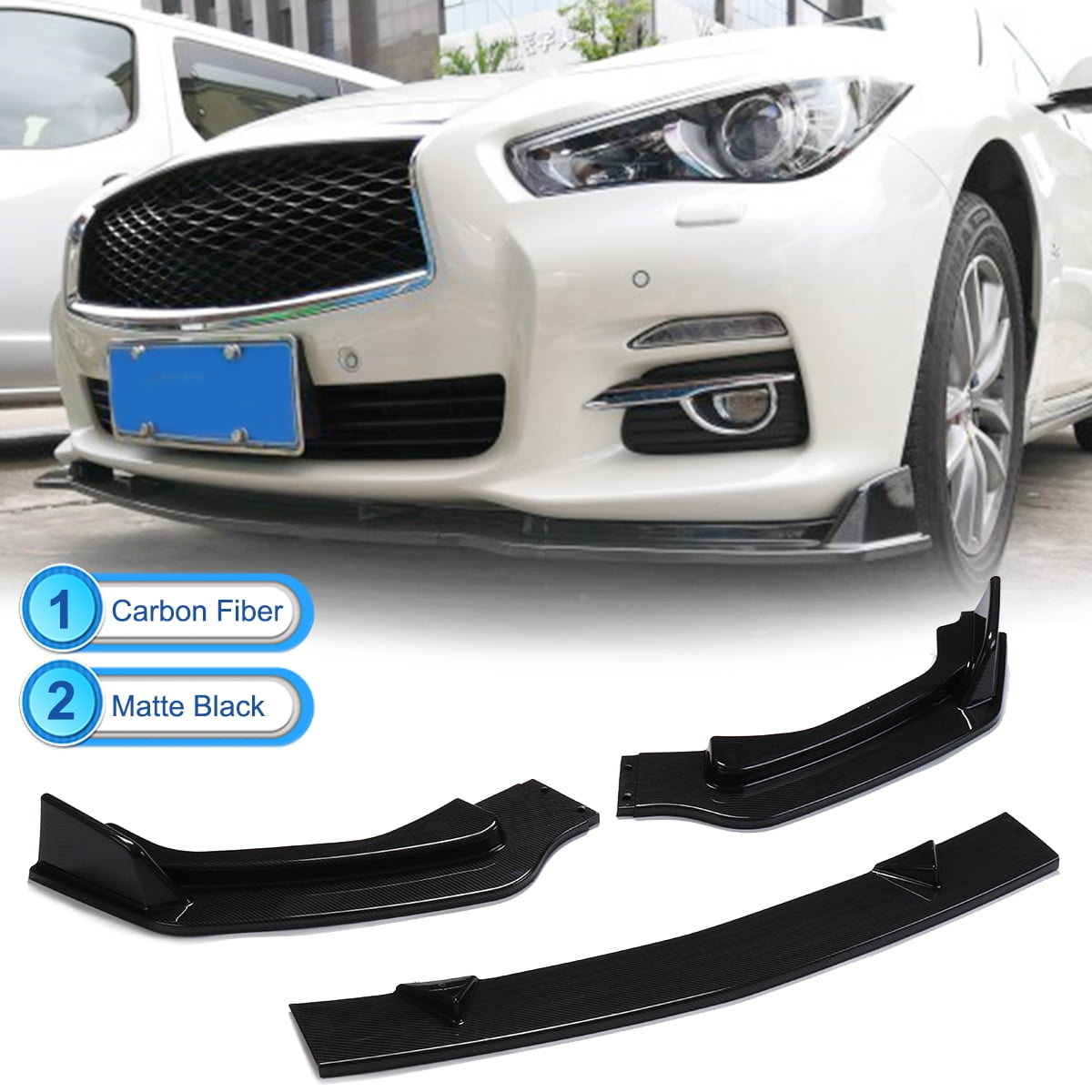 Front Bumper Chin Lip Spoiler Splitters Protection Trim For INFINITI