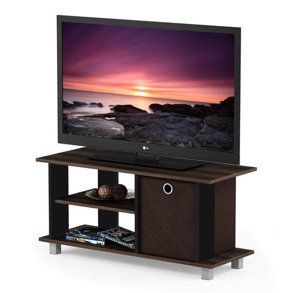 Pemberly Row Wood TV Entertainment Center for TV up to 32" in Walnut