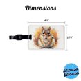 thumbnail image 3 of Angry Mad Chipmunk Watercolor Faux Leather Travel Luggage Tag, 3 of 7