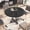 Black, variant on Gaderth Modern Industrial Round Dining Table for 4-6 People, Circle Kitchen Dinning Tables, Space-Saving Circle Kitchen Table with X-Shaped Pedestal Base, Wood Grain Finish-ONLY TABLE