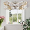 thumbnail image 3 of Valances for Windows Watercolor Abstract Marble Texture Rod Pocket Short Curtain for Bathroom Living Room Bedroom Gold Stripe Crack Stone 1 Panel 42x12in, 3 of 9