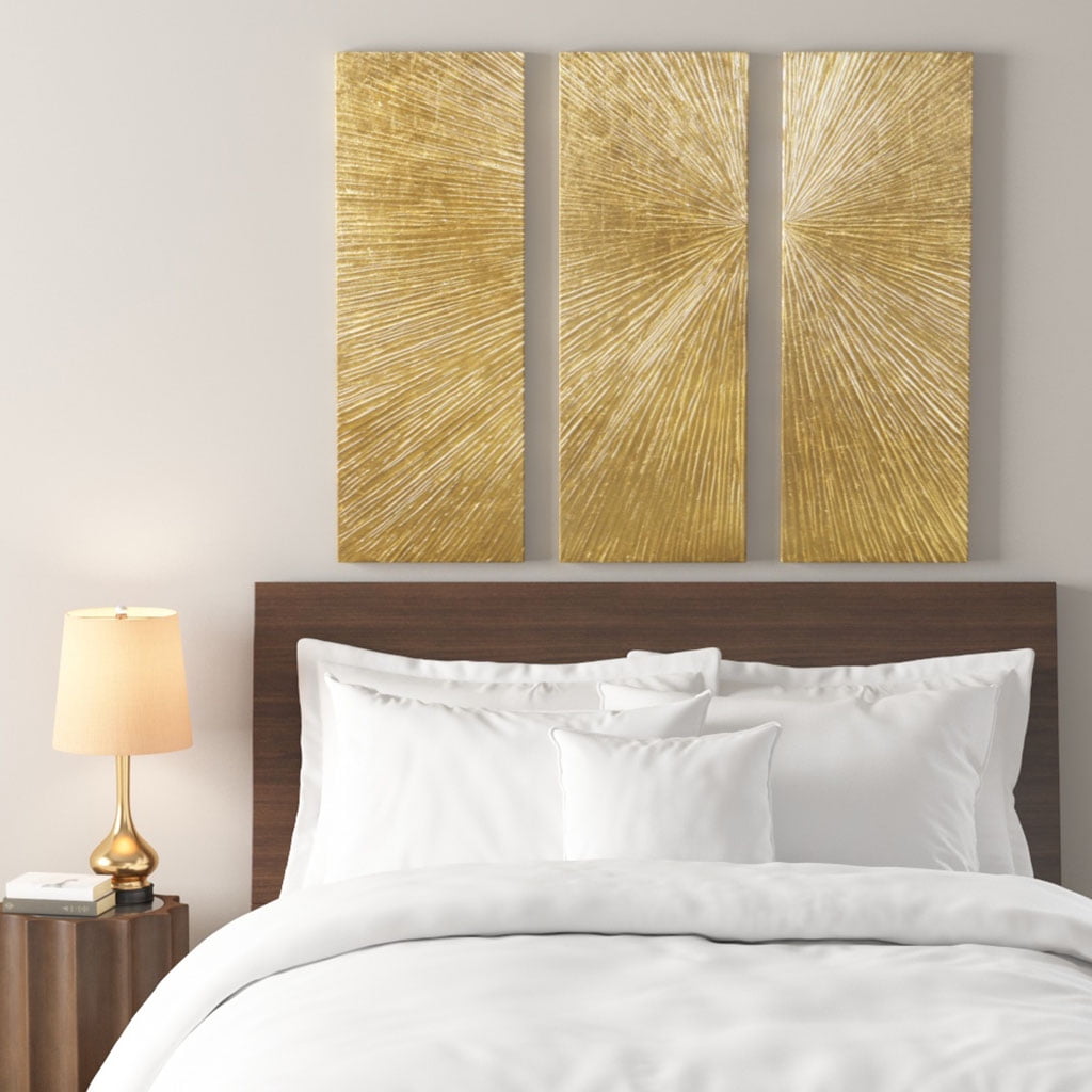 MAYEERTY Hand Painted Triptych 3-Piece Dimensional Resin Wall Art Set