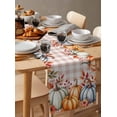 thumbnail image 3 of Table Runners 70 Inches Long Dress Scarves, Thanksgiving Eucalyptus Farmhouse Coffee/Dining/Kitchen Table Decor, Holiday Table Runner, Fall Pumpkins Autumn Retro Plaid 13x70 Inch, 3 of 7