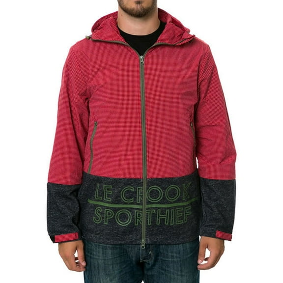 Crooks & Castles Mens The Sportthief Anorak Jacket, Red, Large