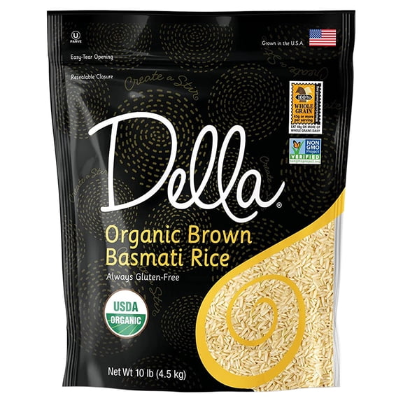 Della Rice Organic Basmati Brown Rice 10lb Bag