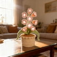 thumbnail image 2 of LED Light Crocheted Lily of The Valley - Glowing Potted Knit Flower Home Ambiance Decor, Lily of The Valley Lamp with 7/8/9 Warm LEDs, 2 of 9