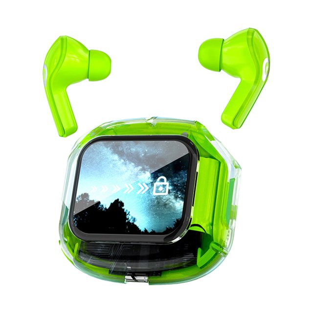 Écouteurs Intra-Auriculaires Écran Couleur LCD Réduction de Bruit Transparent Longue Endurance Écouteurs de Sport