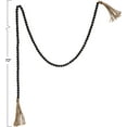 thumbnail image 2 of Creative Co-Op Paulownia Wood Bead Garland with Jute Tassels, Distressed Black, 2 of 7