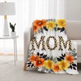 thumbnail image 3 of SPXUBZ Soft Warm Cozy Mom Leopard Print Floral Sunflower Wreath Flannel Throw Blanket For Bed Couch Sofa Mother's Day Gift, 3 of 3