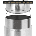 thumbnail image 6 of 13 Gallon/50 Liter Trash Can, Cylindrical Garbage Can with Push Lid, Heavy Duty Stainless Steel Waste Bin with Removable Inner Bucket, Outdoor Trash Bin for Commercial Use, 6 of 8