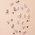 thumbnail image 4 of Medium Square Press on Nails Pink Fake Nails with Multicolor Lines Designs False Nails Glossy Acrylic Full Cover Nails for Women 24 Pcs Style 6 0.04 Fl Oz (Pack of 24), 4 of 4