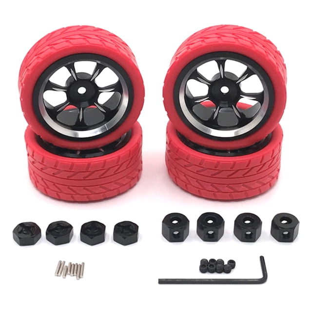 ZheElen RC Model Car Wheel Simulated Upgrade Modification Replacing Wheels Rim Accessory Replacement for WLtoys A949 A959 A969 A979 Red