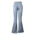 thumbnail image 4 of Women'S Skinny Ripped Jeans High Waist Slim Fit Hole Trumpet Pant Jeans wathet S, 4 of 7