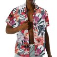 thumbnail image 5 of KUIFORTI Tropical Floral Matching Beach Outfits for Couples Fashionable Casual Beach Vacation Party Shirt 4-Way Stretch with Soft Fabric Suitable for Everyday Casual Wear, 5 of 7
