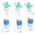 thumbnail image 1 of 6 Pcs Straw Tips Cover Straw Cap Straw Tips Lids for Reusable Straws Tea Party Birthday Party Supplies, 1 of 5