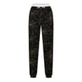 thumbnail image 5 of JMKQLZ Women Streetwear Sweatpants Halloween Spider Web Printed High Waisted Lounge Trousers, Women Loose Casual Halloween Printed Pocket Drawstring Pants,Green, 5 of 5